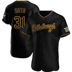 Men's Pittsburgh Pirates Gregory Soto Authentic Black Alternate Team Jersey