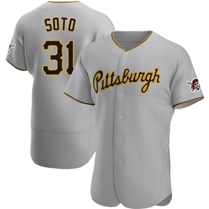 Men's Pittsburgh Pirates Gregory Soto Authentic Gray Road Jersey