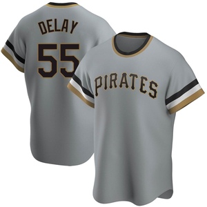 Men's Pittsburgh Pirates Jason Delay Replica Gray Road Cooperstown Collection Jersey